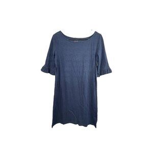 Lilly Pulitzer Pima Cotton Ruffle Sleeve Dress Size Medium Navy Blue